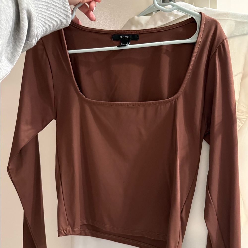 Forever 21 Women's Brown Long Sleeve Top